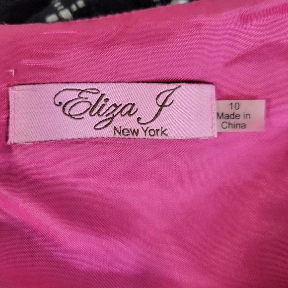 Eliza J New York Beaded Neckline Wool Blend Fit and Flare Dress Size 10 - Picture 7 of 9